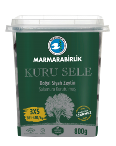 Marmarabirlik Kuru Sele Dried Black Olives 3XS (Green Pet) - 800 gr 