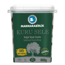 Marmarabirlik Kuru Sele Dried Black Olives 3XS (Green Pet) - 800 gr 
