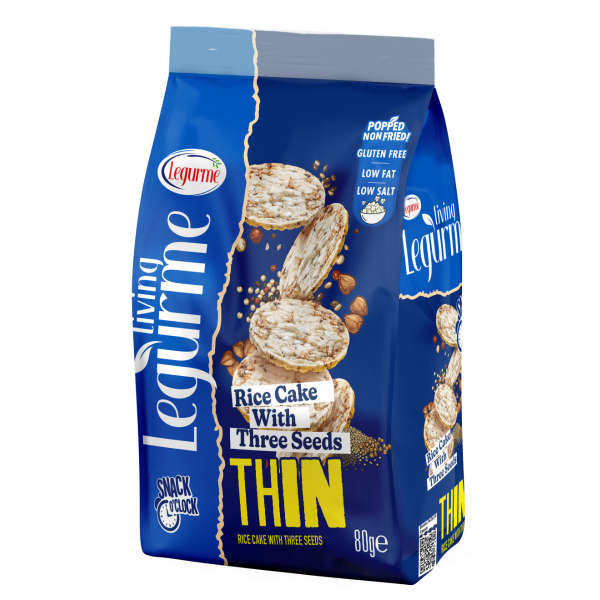 Legurme Rice Cake With Three Seeds (Buckwheat, Chia, Quinoa) | Popped, Non-Fried | Gluten Free | Low Fat, Low Salt