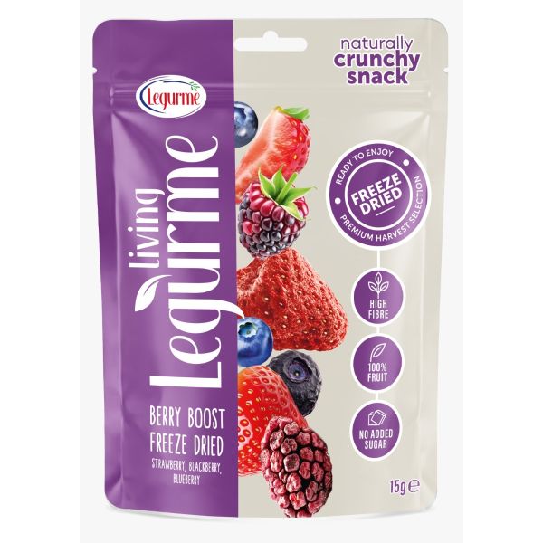 Legurma Freeze Dried Berry Boost - High Fibre, No Added Sugar, 100% Fruit - 15g
