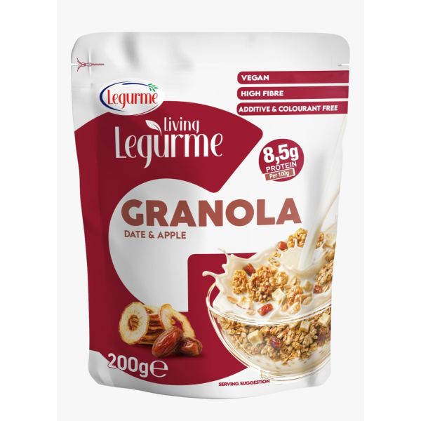 Legurme Granola Date & Apple - Vegan, High Fibre, Additive & Colourant Free - 200g
