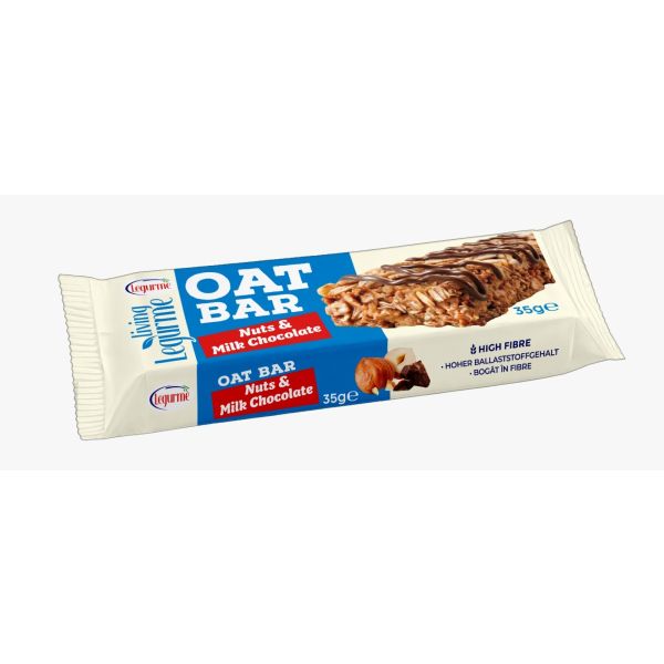 Legurme Oat Bar Nuts & Milk Chocolate - High Fibre Healthy Snack - 35g 