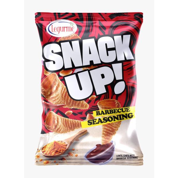 Legurme Snack Up Smoky BBQ Seasoned Lentil Chips 3D Cone (Legume/Vegetable) | 55g
