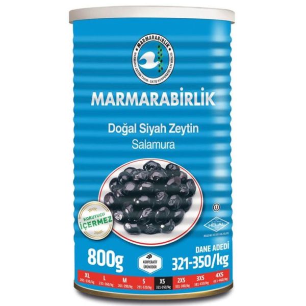 Marmarabirlik Black Olives in Brine XS – 800 g