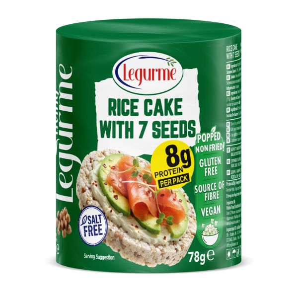 Legurme Rice Cake with 7 Seeds - Popped | Non Fried | Vegan | Gluten Free | Salt Free | 78g