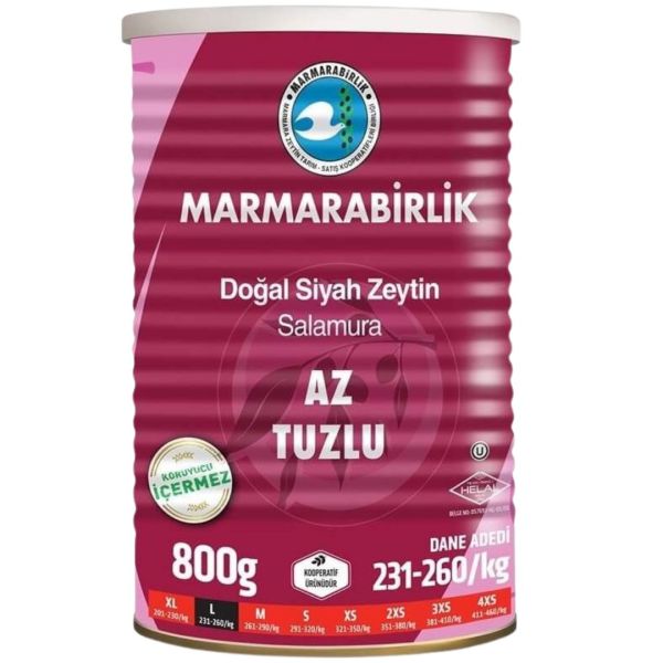 Marmarabirlik Low Salted Black Olives (L) – 800 g