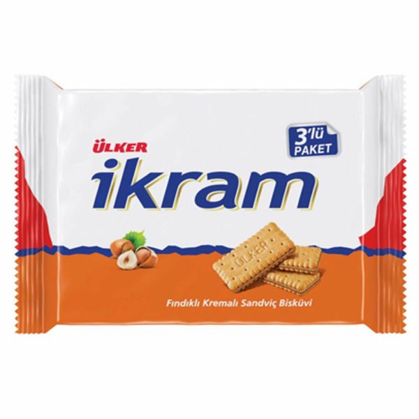 Ülker İkram Hazelnut Cream Biscuits (3-Pack)