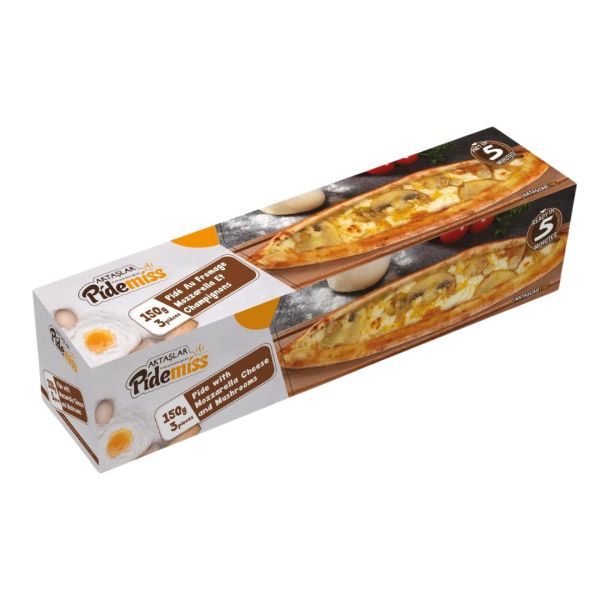 Pidemiss Mushroom & Mozzarella Frozen Pide – 3 Pieces (150 g)