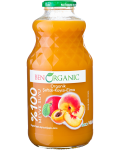 Ben Organic Organik Şeftali Kayısı ve Elma Suyu (946 ml)