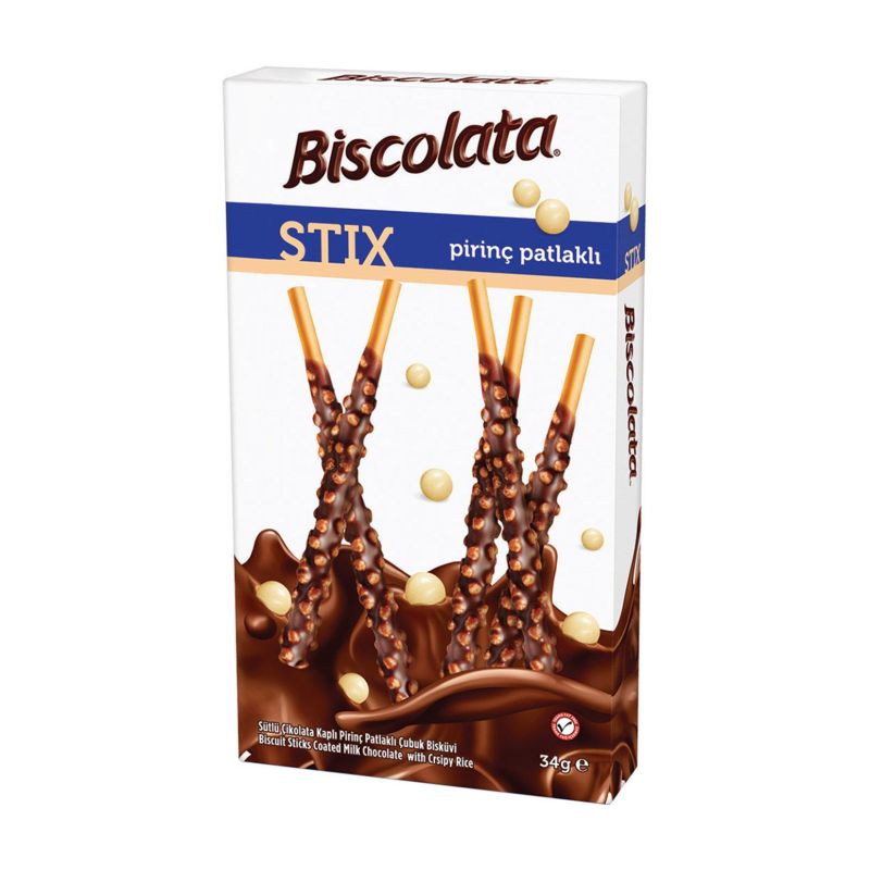 Biscolata Rice Puffed Chocolate Sticks – 34 g