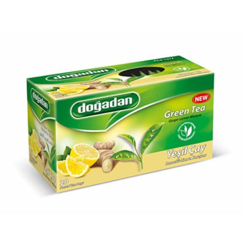 Doğadan Ginger & Lemon Green Tea – 20 Tea Bags