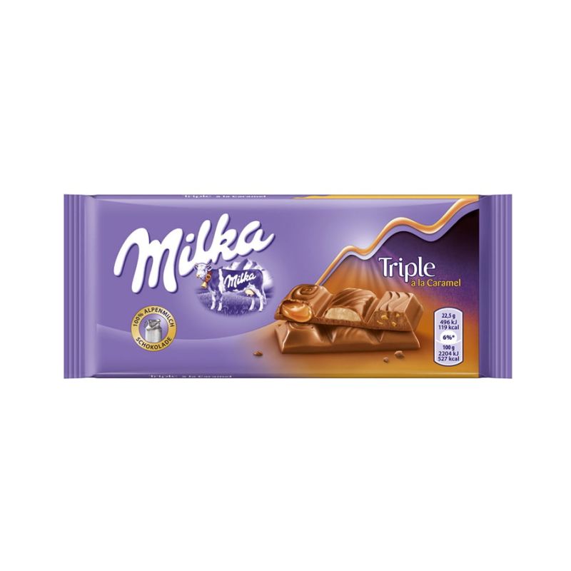 Milka Üçlü Karamel Çikolata (90gr)