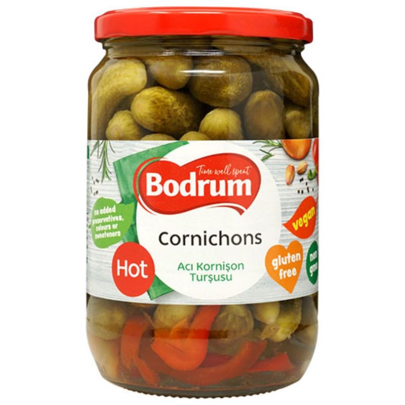 Bodrum Spicy Cornichons Pickles – 680 g