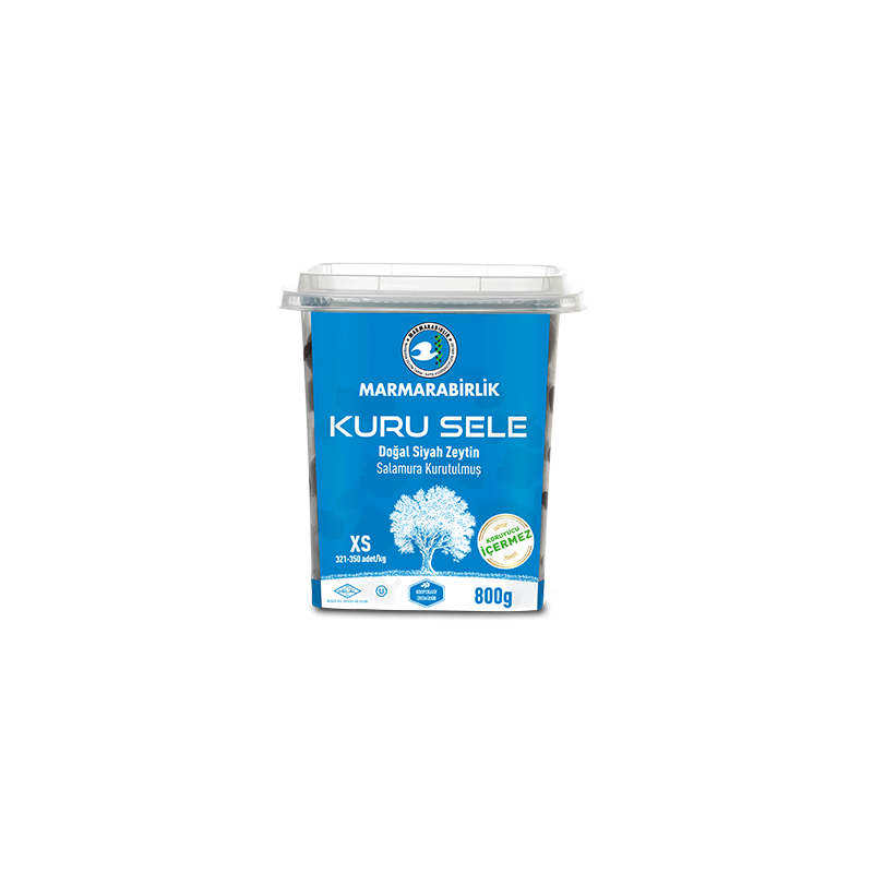 Marmarabirlik Dry-Cured Black Olives XS (Blue PET) – 800 g