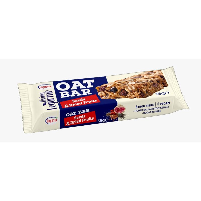 Legurme Oat Bar Seeds & Dried Fruits - High Fibre & Vegan Healthy Snack - 35g