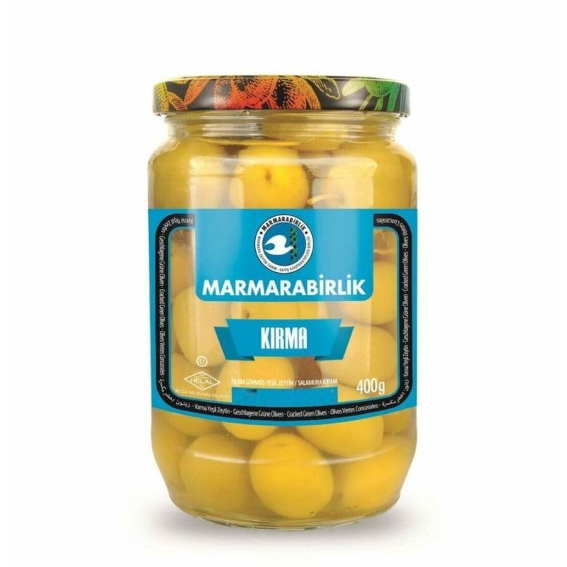 Marmarabirlik Crushed Green Olives (Glass Jar) – 400 g