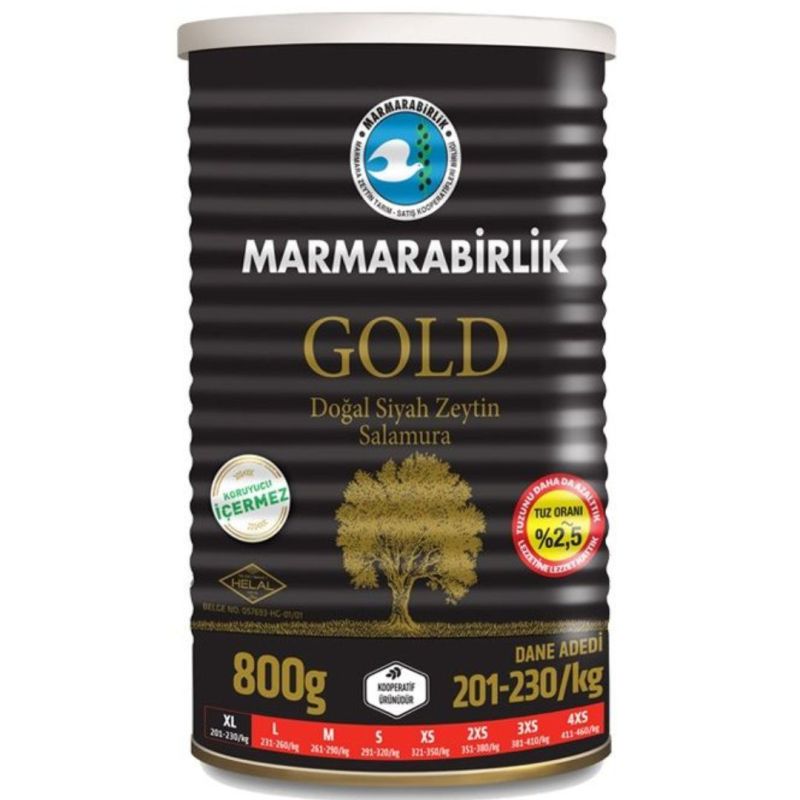 Marmarabirlik Black Olives Gold XL - 800 gr