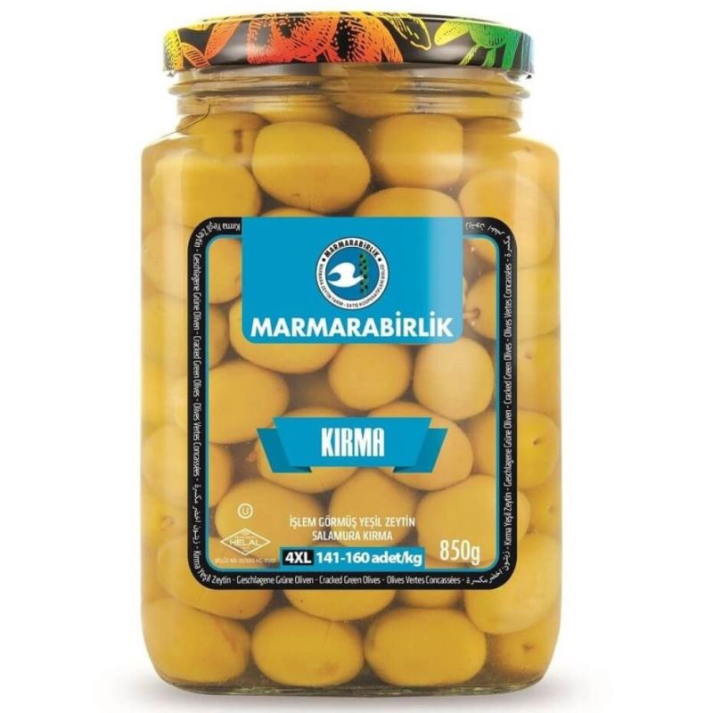 Marmarabirlik Cracked Green Olives (Glass Jar) – 850 g