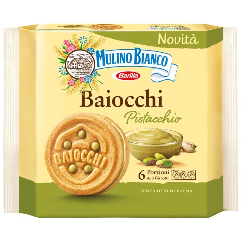 Mulino Bianco Baiocchi Pistachio Cream Biscuits – 168 g