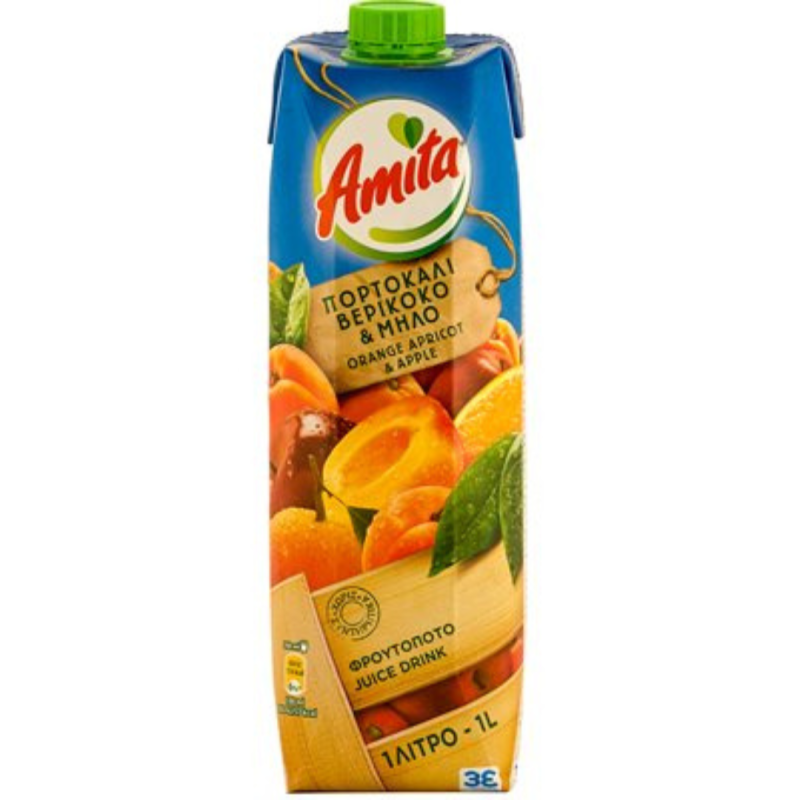 Amita Orange, Apricot & Apple Juice – 1 L