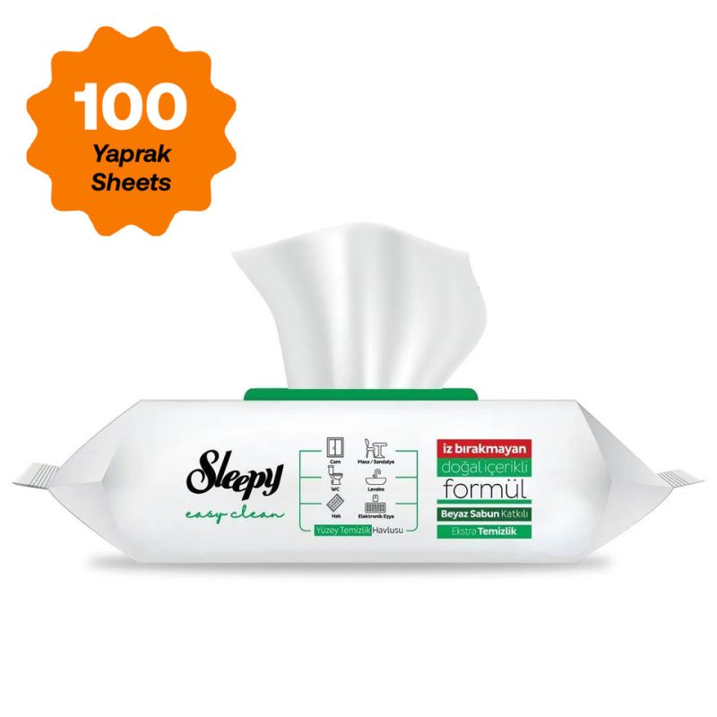 Sleepy Easy Clean Surface Cleaning Wipes – 100 Pieces