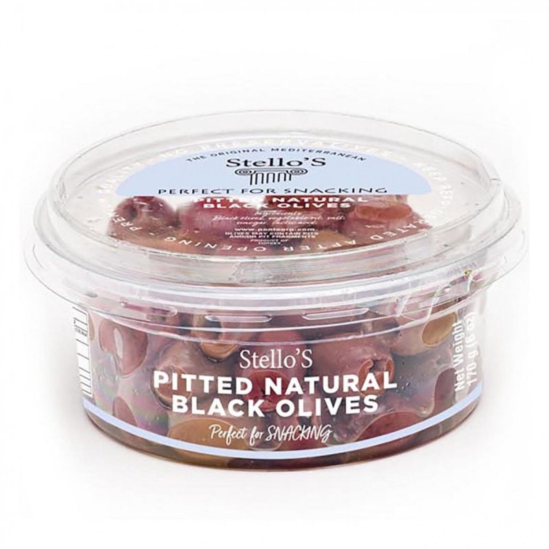 Stellos Pitted Natural Black Olives – 170 g