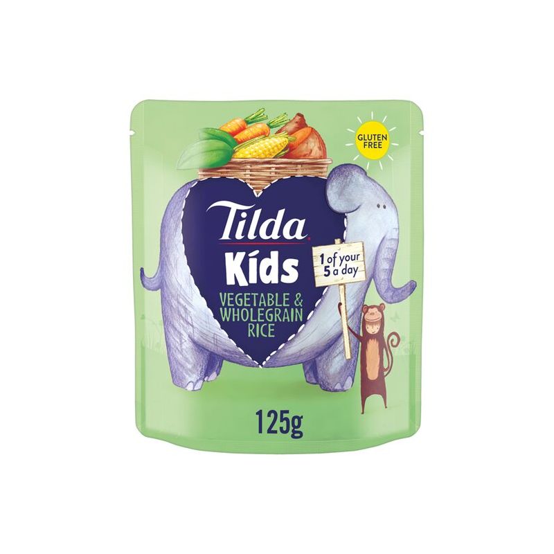 Tilda Kids Vegetable & Wholegrain Rice 125G