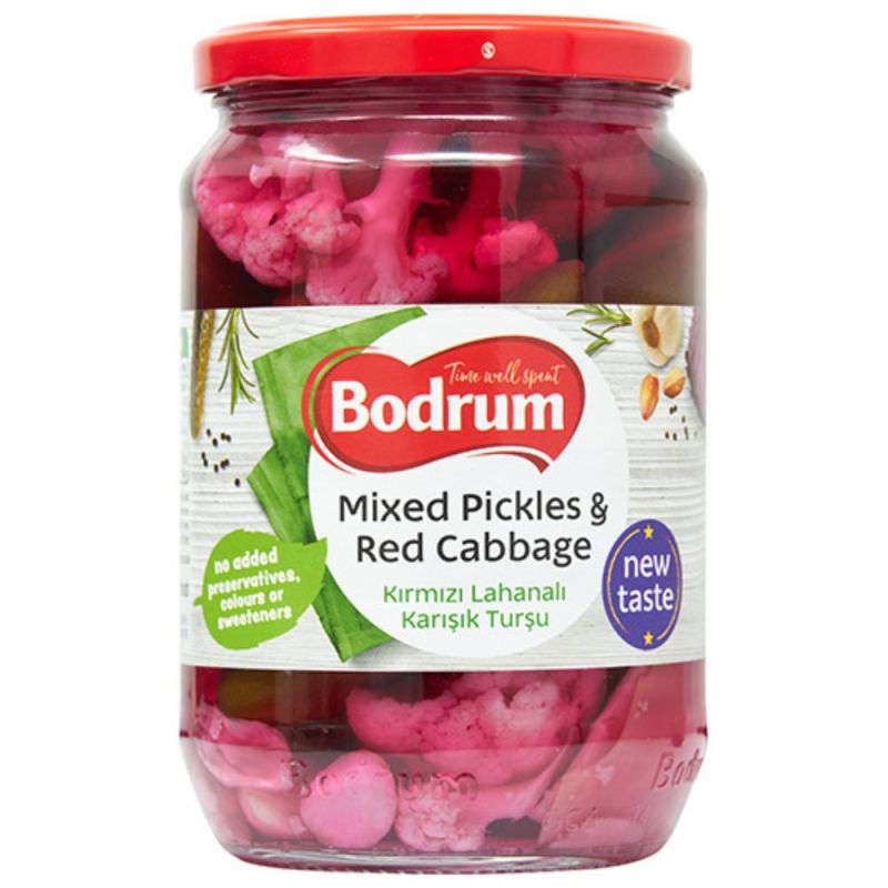 Bodrum Mixed Pickles with Red Cabbage – 680 g