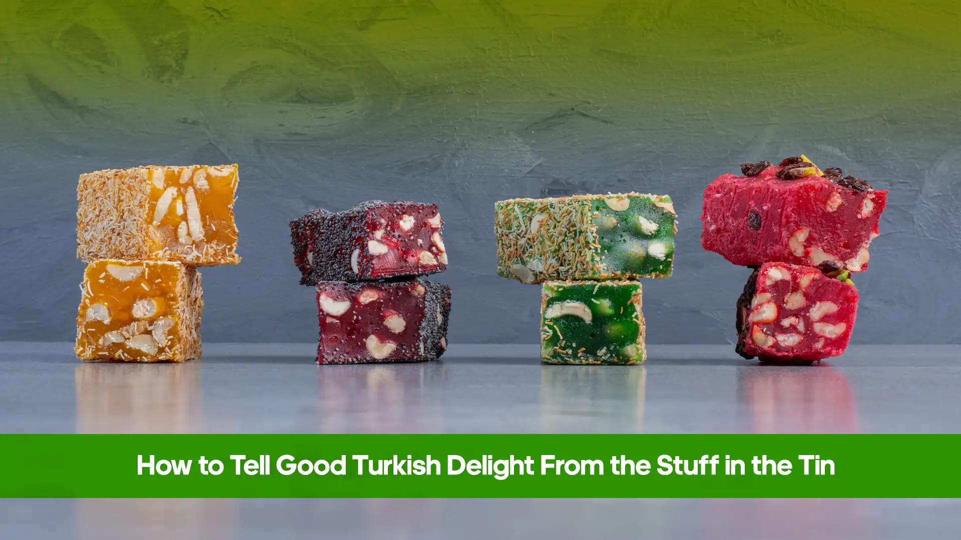 Stacked cubes of nut-filled Turkish delight with pistachio, hazelnut and pomegranate flavours